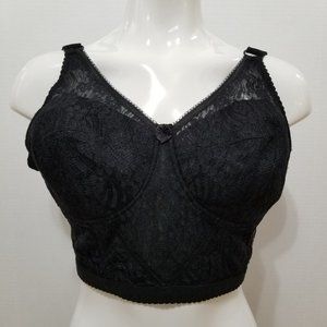 Smart Fit bra 40C floral lace longline no underwire five hooks thick strap 40675